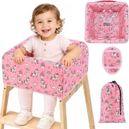 Pink unicorn baby high chair - pink,